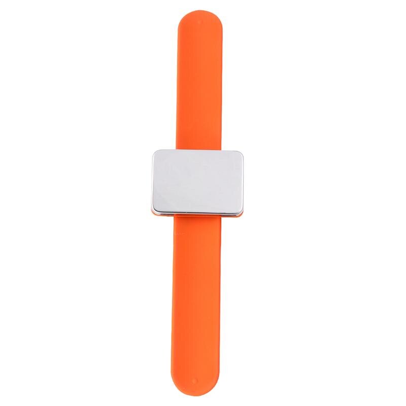 Magnetisk bobbie pin armbånd silikon frisør slap armbånd hår klips holder armbånd (rosa): Oransje