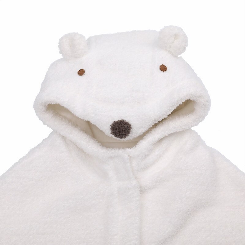 Cartoon Children Cloak Winter Kids Cape Polar Bear Warm Gloves Cloak for Girls Boys Coat Baby Hoodie