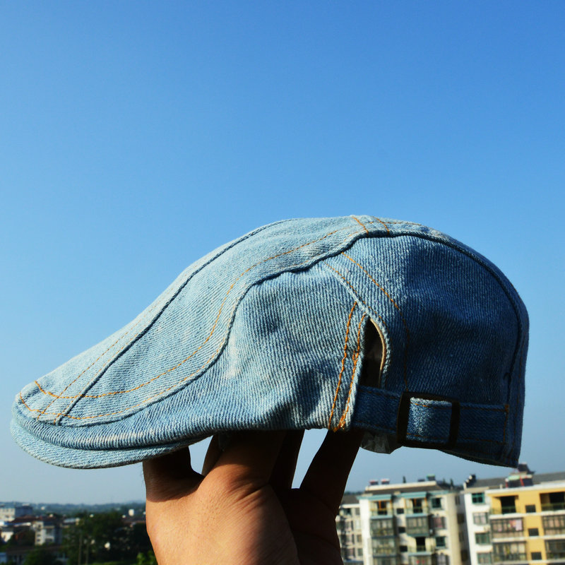 Klassiska cowboy baskerhattar för kvinnor män retro college stil denim basker tidningspojke kepsar vår höst vinter hatt visir