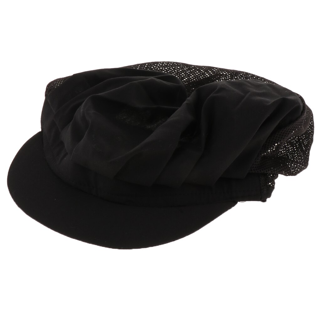 Verstelbare mesh petten voor heren en dames, elastisch, keuken, bakker, chef-kok, pet, catering voor restaurants, pubs, cafés, commerciële keukens: Zwarte b