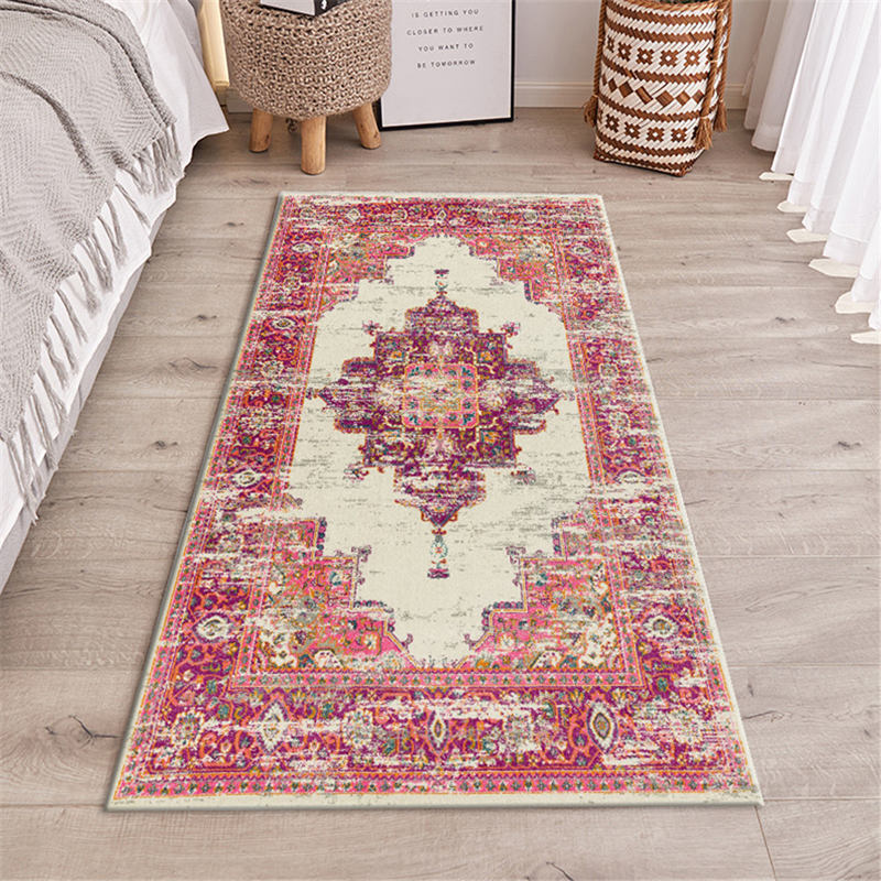 Tapis de cuisine rétro de Style persan, tapis de chevet à fleurs Vintage, ethnique bohémien, lavable pour sol, paillasson de salle de bain: 2 / 40x60and40x120cm