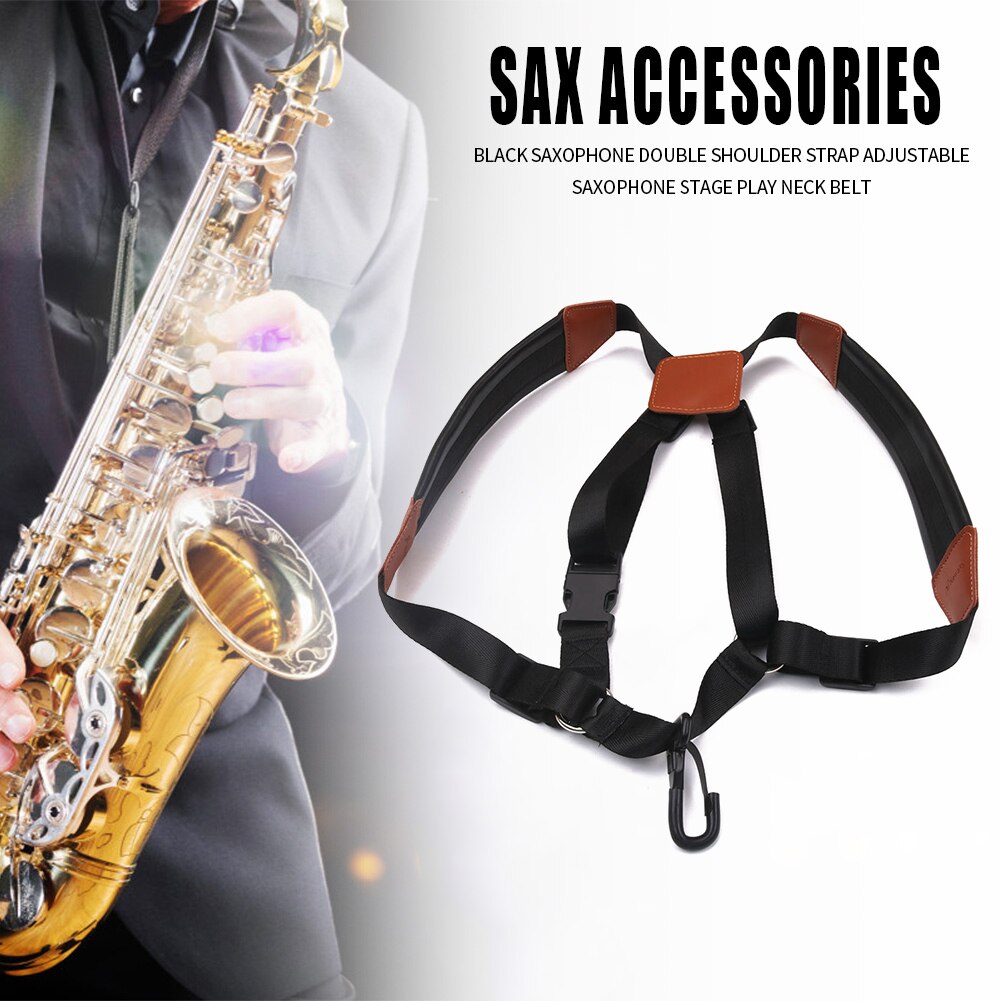 sax two shoulder straps alto tenor soprano sax Double Shoulder Strap Saxophone Lanyard