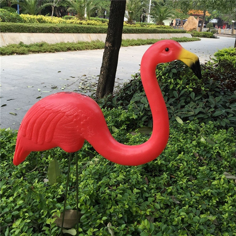 Gratis nipper 1 par plastik flamingo havehave dekoration og græsplæne kunst ornament bryllup ceremoni dekoration