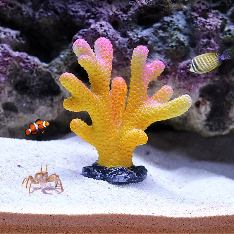 Harz Korallen Dekoration Bunte Fisch Aquarium Dekoration Künstliche Korallen für Aquarium Harz Riff Felsen Lanscaping Ornamente