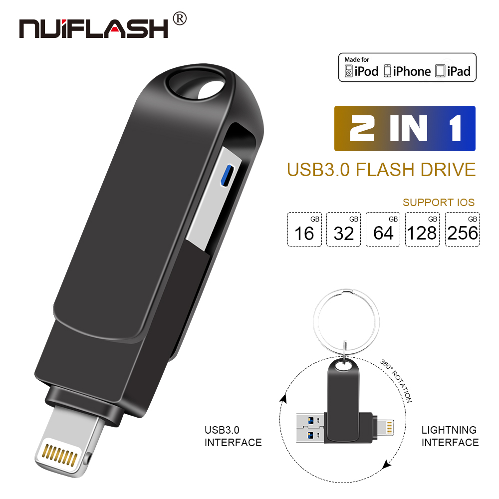 Mini USB Memory Stick 128GB OTG USB Flash Drive per iPhone 64GB Pendrive Flash Disk per iOS iPad Android type-c 256GB USB 3.0