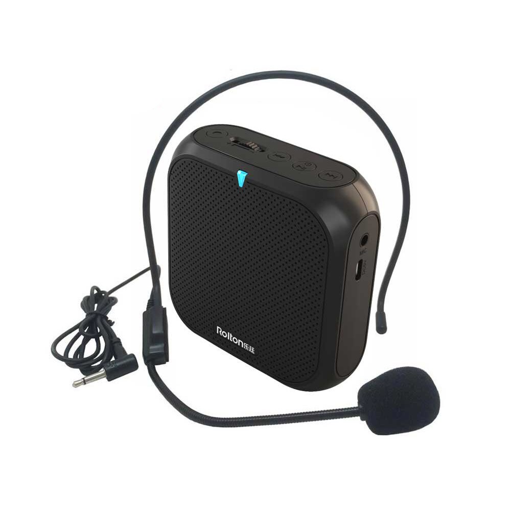 Rolton-Amplificador de voz portátil K400, megáfono con micrófono y cable, altavoz, Radio FM, MP3, entrenamiento para profesores
