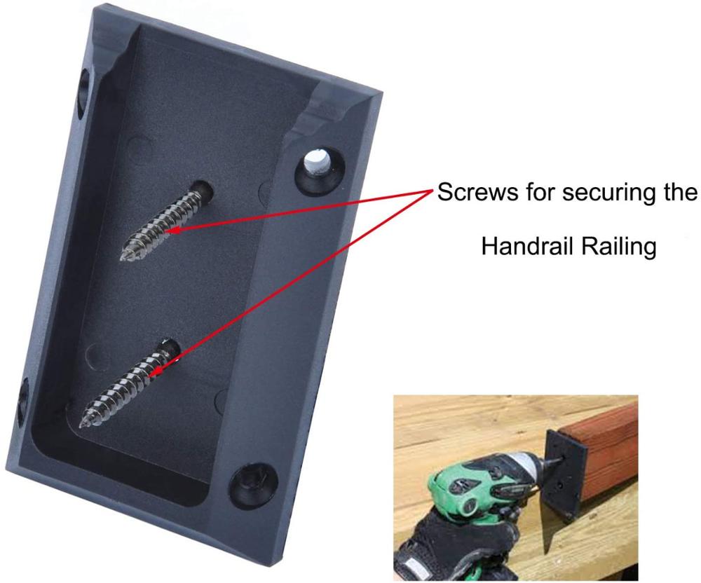 Myard PNP111902 Deck Railing Connectors with Screws for 2x4 (Actual 1.5x3.5) Inches Stair Wood Handrail