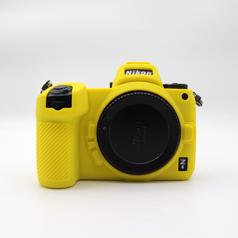 Nice Soft Camera Bag Silicone Case For Nikon Z6 Z7 Tempered glass Rubber Camera case Protective Body: Yellow A