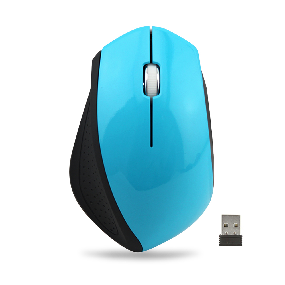 Chyi usb optische pc-maus 2.4g ergonomische kabellose mäuse 1600 dpi-empfänger büro- und gaming-mäuse tragbar 3d gaming-mäuse für laptops: Blau