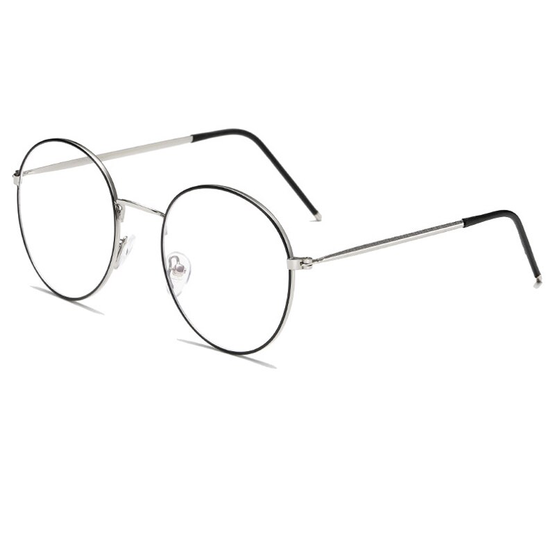 Seemfly gafas de protección contra luz azul de las mujeres los hombres claro lente gafas con reflejo gafas de computadora simple espejo gafas: Black Silver