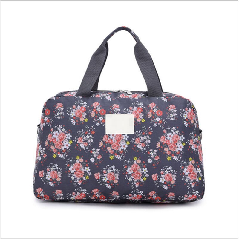 Bolsos de lona con estampado Floral de gran capacidad para mujer, bolsa deportiva multifunción, portátil, para viajar, gimnasio o Fitness: 5