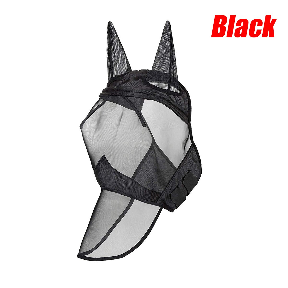 Horse Face Mask Anti-mosquito Full Face Protection Breathable Horse Fly Mask Mesh Ears Nose Full Face Full Face Mesh Nasal Cover: XL
