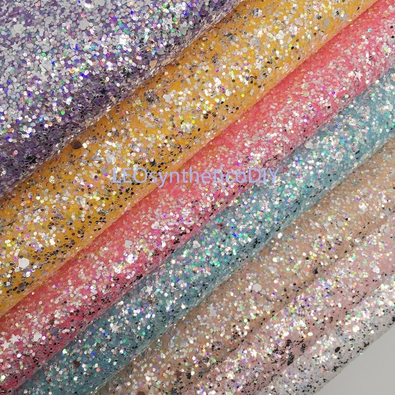 1pc 21 x 29cm dikke glitterleer met sterren en hartjes voor het maken van strikken accessoires leosyntheticodiy  t113