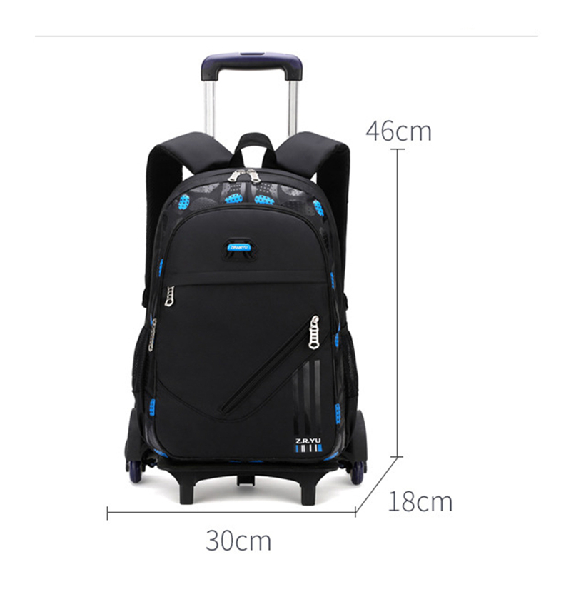 Elementaire Studenten Trolley Tas Basisschool Boek Tas Met Kleine Tas Rolling Rugzak Tas Op Wieltjes Met 6 Wielen