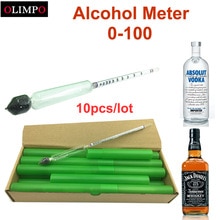 10 Stks/partij Alcohol Meter Professionele Alcoholmeter Wijn Meter Meten Alcohol Concentratie Meter Set 0-100
