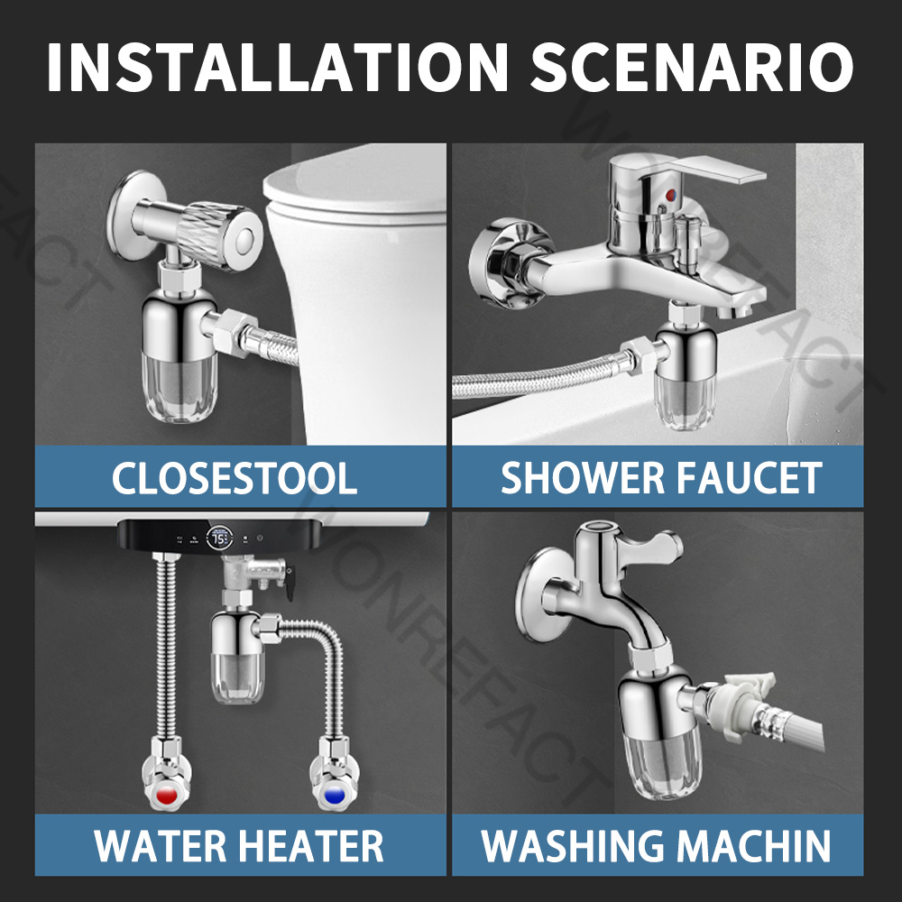 Washing Machine Effluent Purifier Front Filter Bathroom Kitchen Brass Universal Faucet Sediment Filter Water Heater Front Filter
