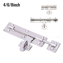 1PC Brushed Stainless Steel Slide Bolt Lock Gate Latch For Gates Fences Garage Shed Doors For Closing Mechanism Hardware