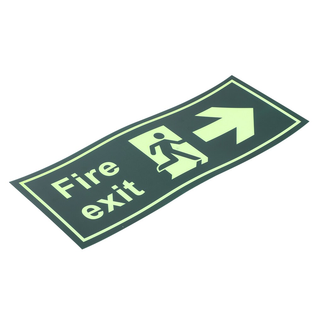 2Pcs Luminous Self-Adhesive Safety Warning Sign Sticker Safety Fire Exit Signs with Direction