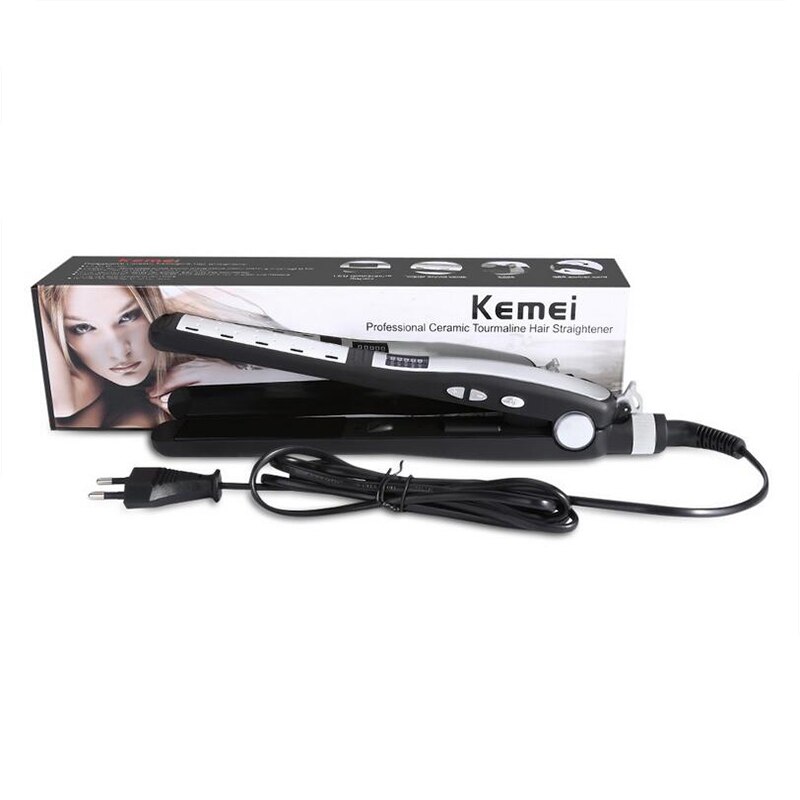 Kemei KM-329 – fer à lisser LCD, plat, cinq vitesses, température, outils de coiffure, 110-240 V