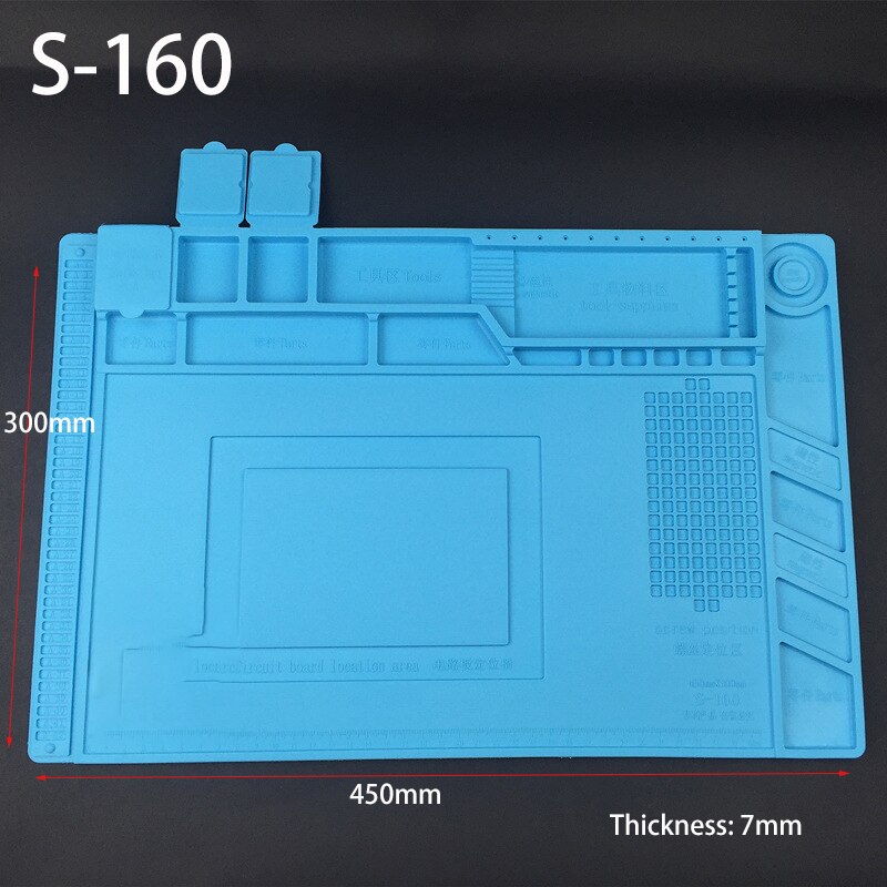 Heat Insulation Silicone Working Mat Heat-resistant Soldering Platform Magnetic Cushion Station Repair Insulator Maintenance Pad: S-160