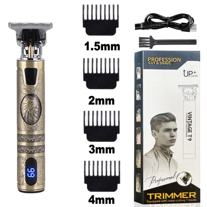 Elektrische Bald Head Tondeuse Trimmer Voor Mannen Oplaadbare Maaier Kapper Scheren Machine Vintage Kapsel Cutter Cordless: Indian