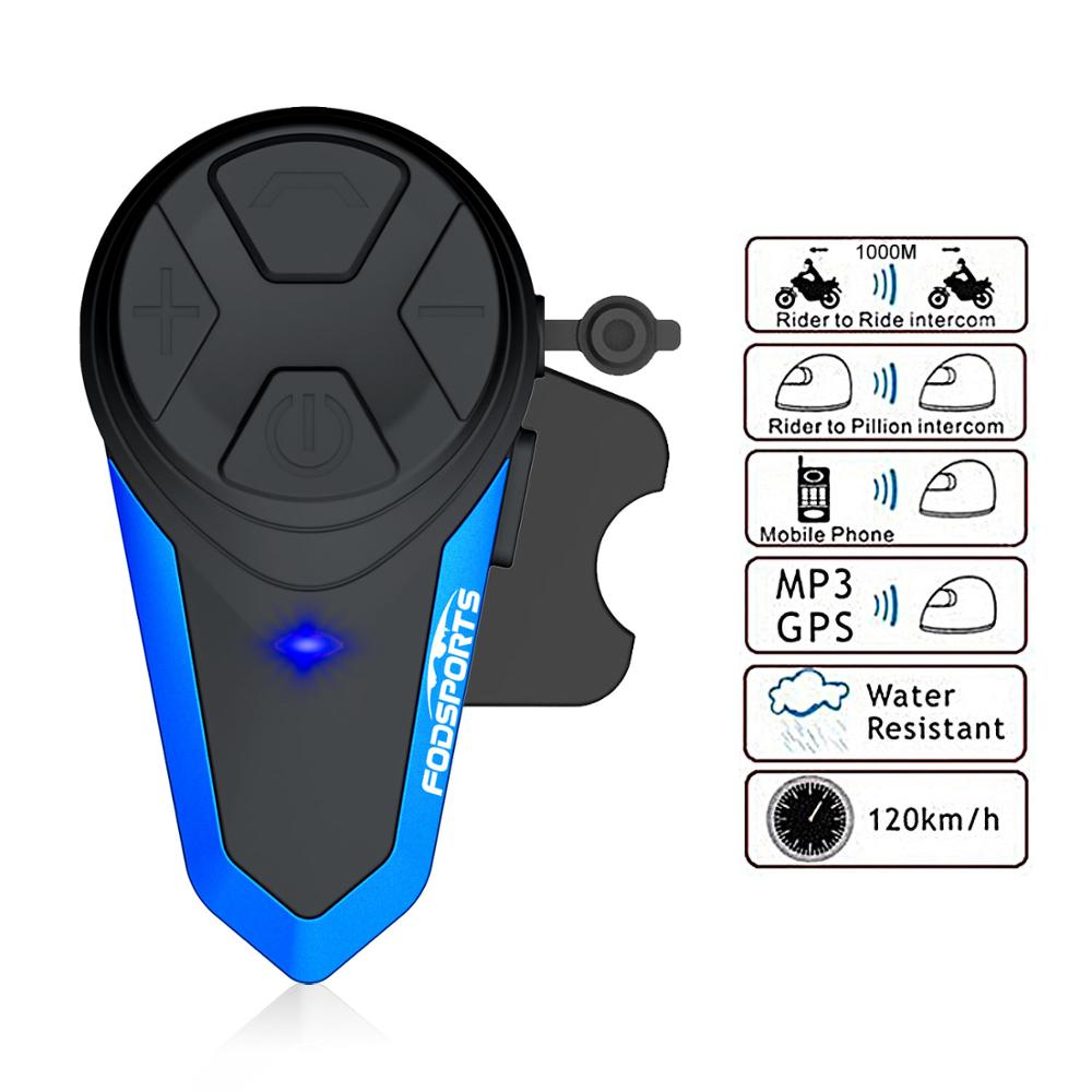 Fodsports BT-S3 Motorcycle Helmet Intercom Moto Helmet Bluetooth Headset Waterproof Intercomunicador BT Interphone FM