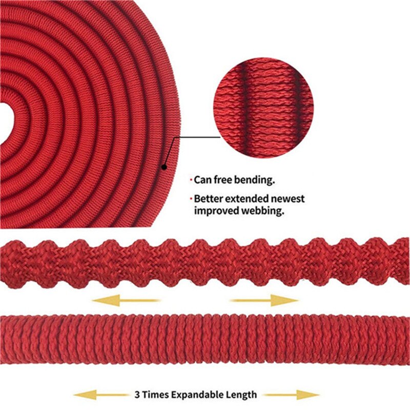 25ft-100ft Garden Watering Hose Retractable flexible Rubber Garden Hose High Pressure Car Wash Hose Garden Watering Supplies