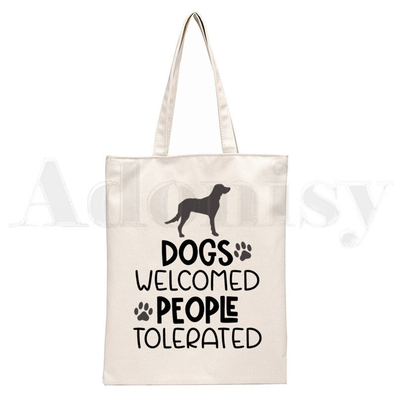 Honden Zijn Mijn Favoriete Mensen Toevallige Grappig Handtassen Schoudertassen Toevallige Winkelen Meisjes Handtas Vrouwen Elegante Canvas Tas