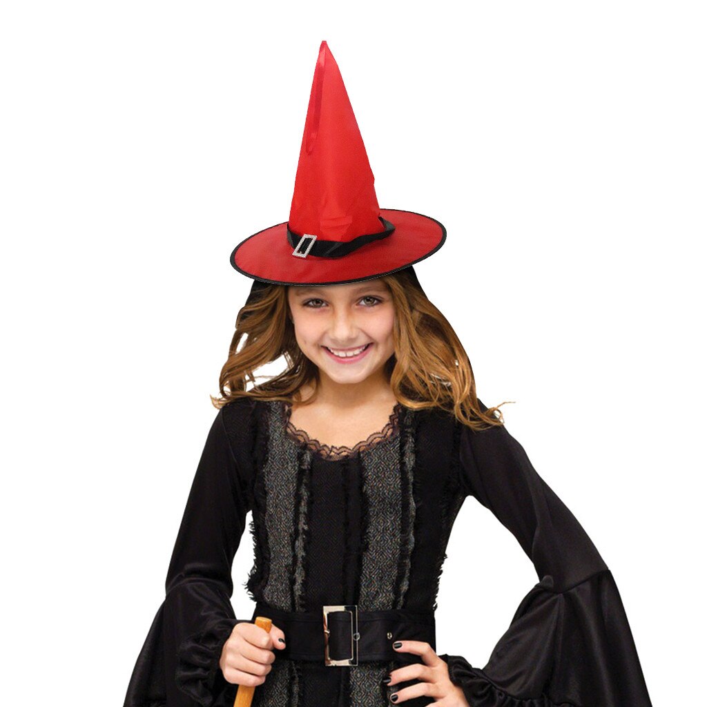 Halloween Funny Hat Prom Party Hat Decoration Strappy Hat Witch Hat Children Kids Hat#D3: Red