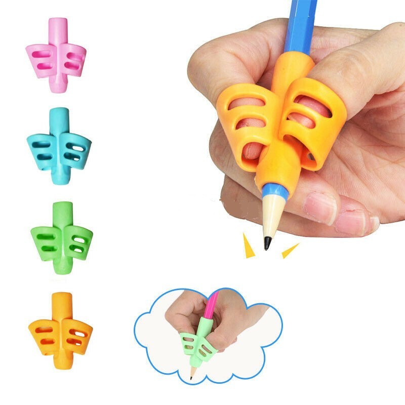 Corrector de escritura con agarre de lápiz, herramienta de corrección de postura de 3 dedos/2 dedos, entrenador, bolígrafo para niños, soportes de agarre para escritura, 12/9/1 Uds.