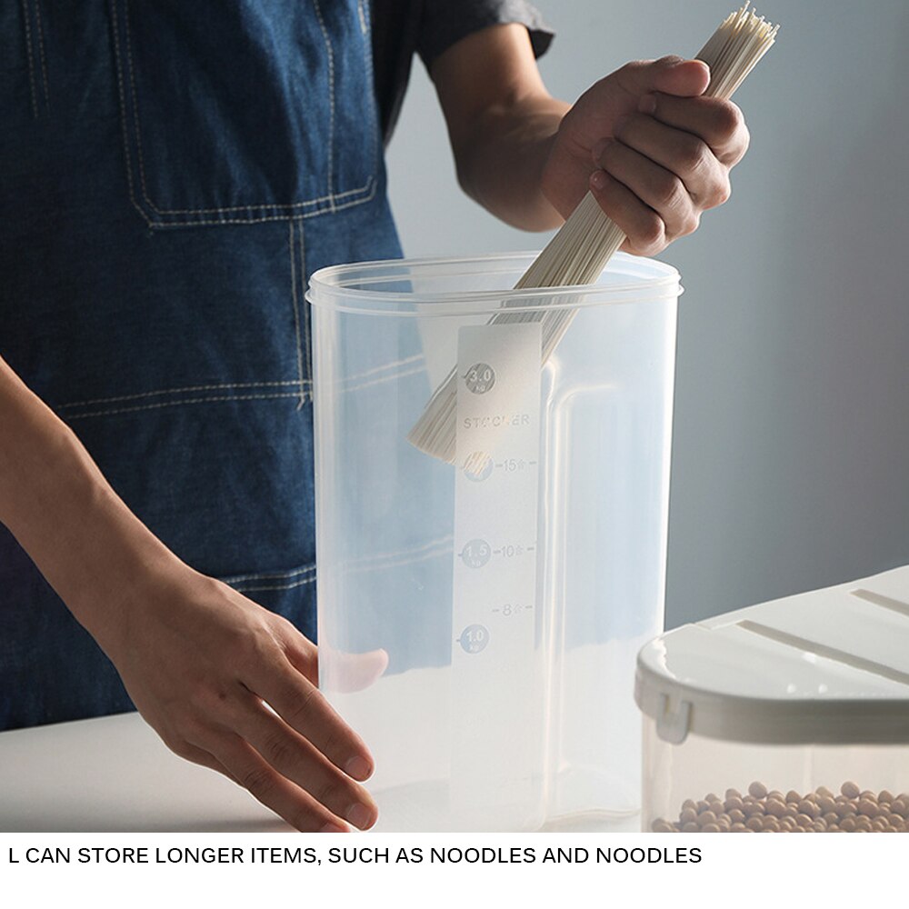 Tanque dispensador de almacenamiento de cereales, contenedor hermético de arroz, caja de almacenamiento de alimentos para cereales gruesos, granos, arroz, latas selladas