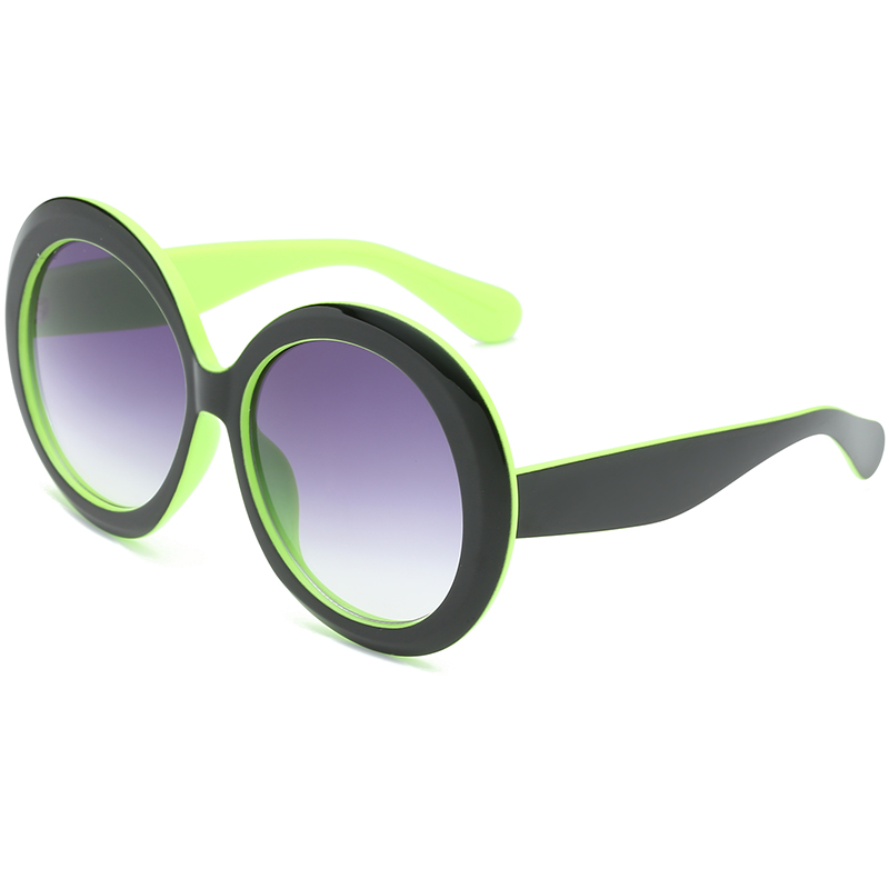 Wandern Vintage Übergroße Runde Anti Licht Gläser Frauen Braun Gradienten Gläser Weibliche Spiegel Klar Shades: schwarz