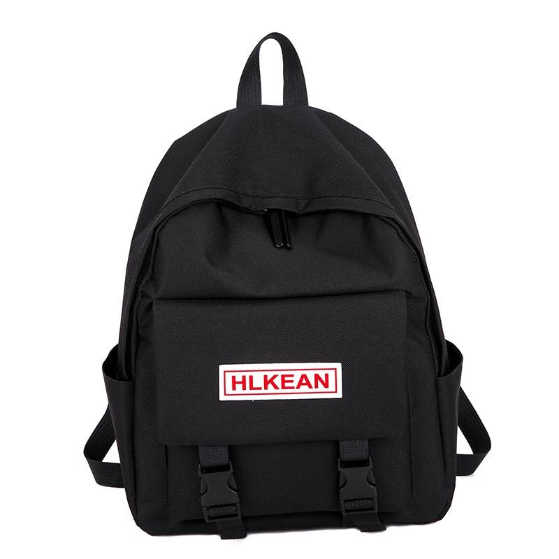 Backpack Women Backpack Women Shoulder Bag solid color School Bag For Teenage Girl Children Backpacks Travel Bag: Black3