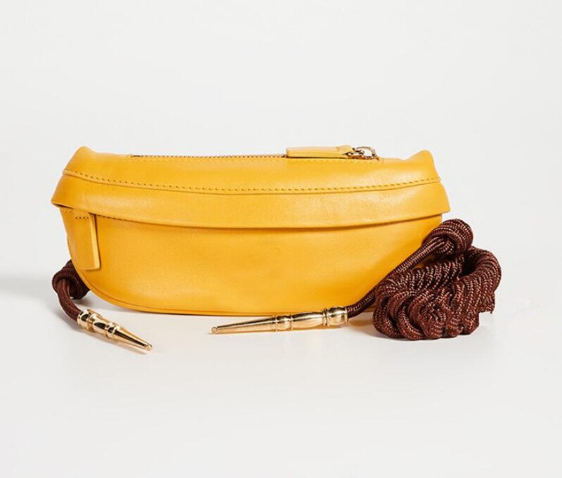 Women's Waist Bag PU leather Rope Knot Fanny Pack Bananka Travel Leisure bum bag Women Catwalk Belly Band Belt bag