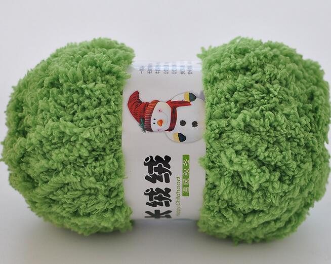 Diy Coral Fluff Yarn For Knitting Long Yarn Baby Knitting Yarn Hand-Knitted Hook Needle Wool Yarn For Hand Knitting Thread: Green