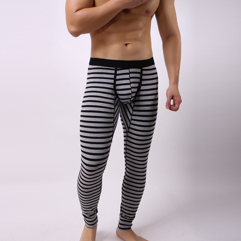 Men&#39;s Thermo Underwear Men Thermal Long Johns Cotton Mens Thermal Underwear Plus Size Warm Male Leggings Pants: Gray / XL