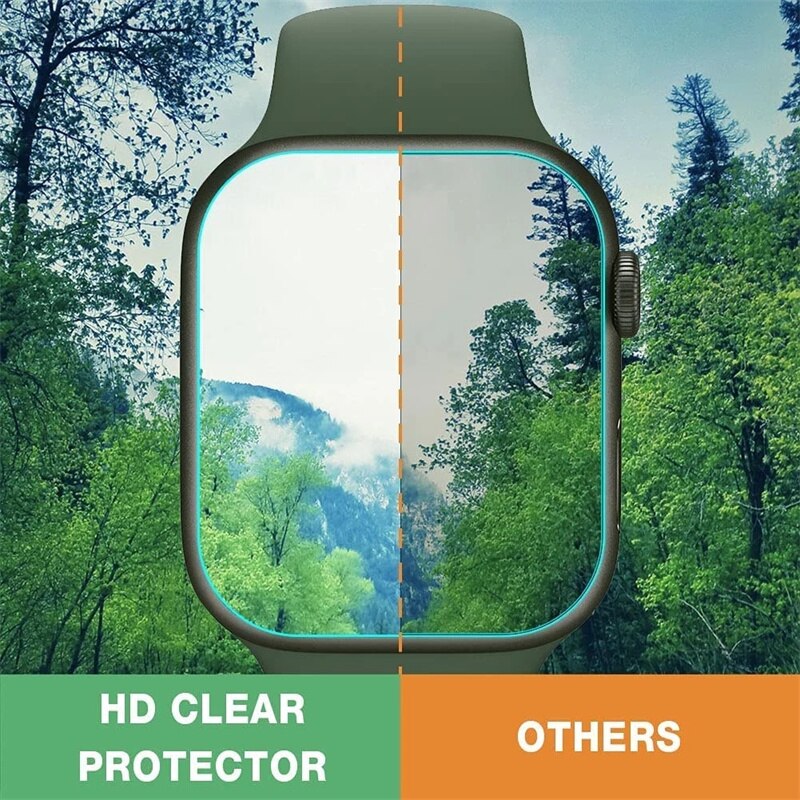 Film protecteur plein écran en Hydrogel souple, pour Apple Watch 7 6 SE 5 45MM 44MM 40MM, pas du verre pour iWatch 4 3 2 1 42MM 41MM 38MM