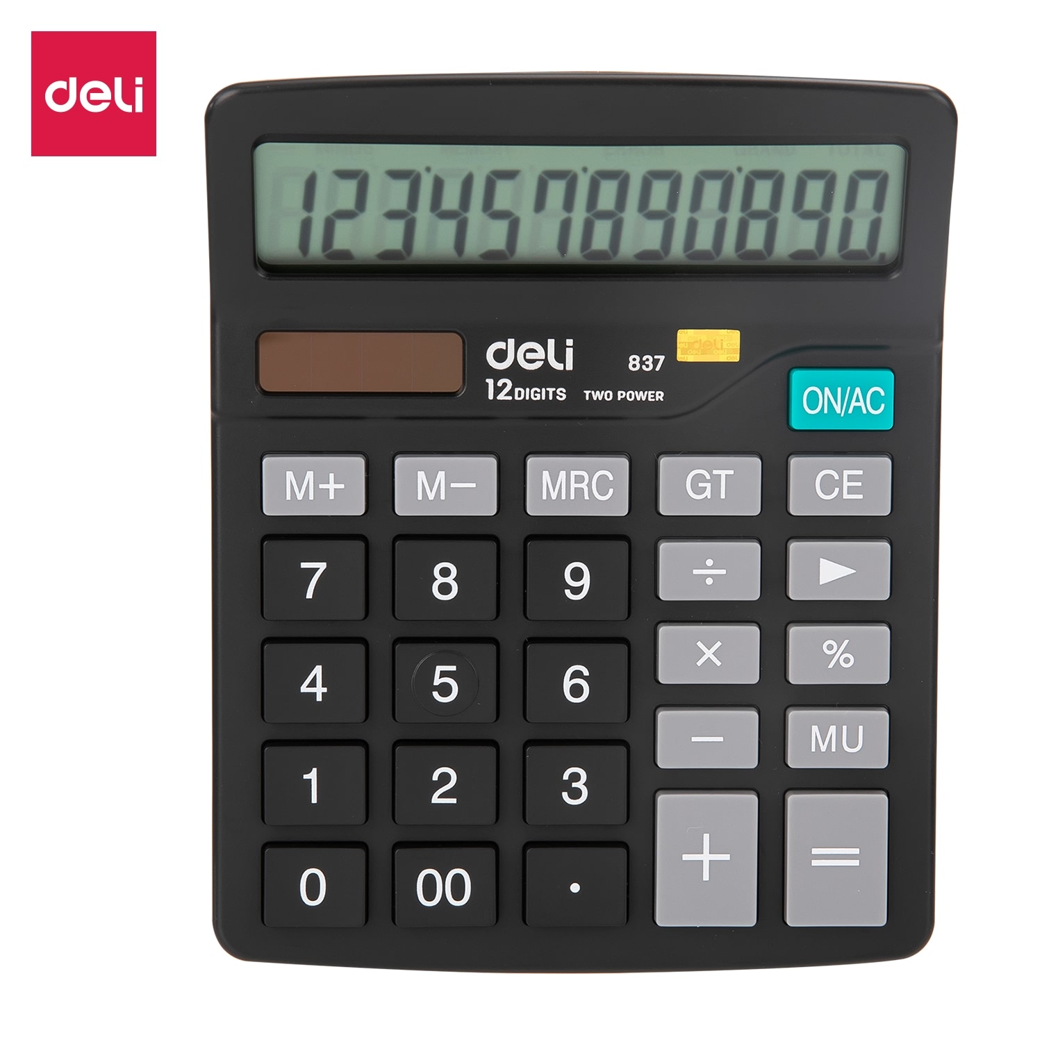 DELI 837 Portable Calculator Commercial Calculate Tool 12 Digits Dual power Desktop Mini Electronic Calculators Office supply