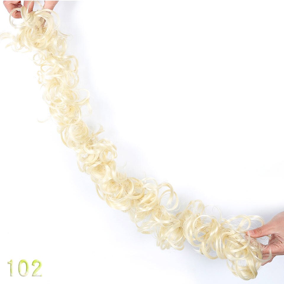 fibra resistente al calor accesorios para el cabello de novia banda rizada Chignon UPDO pelo sintético extensiones de cabello: 102