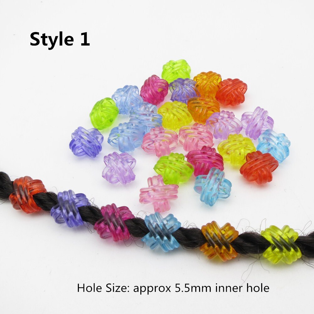 20Pcs-50Pcs Plastic Colorful Transparent Crochet kids Braids hair braid dread dreadlock beads rings clips tube Hair Accessories