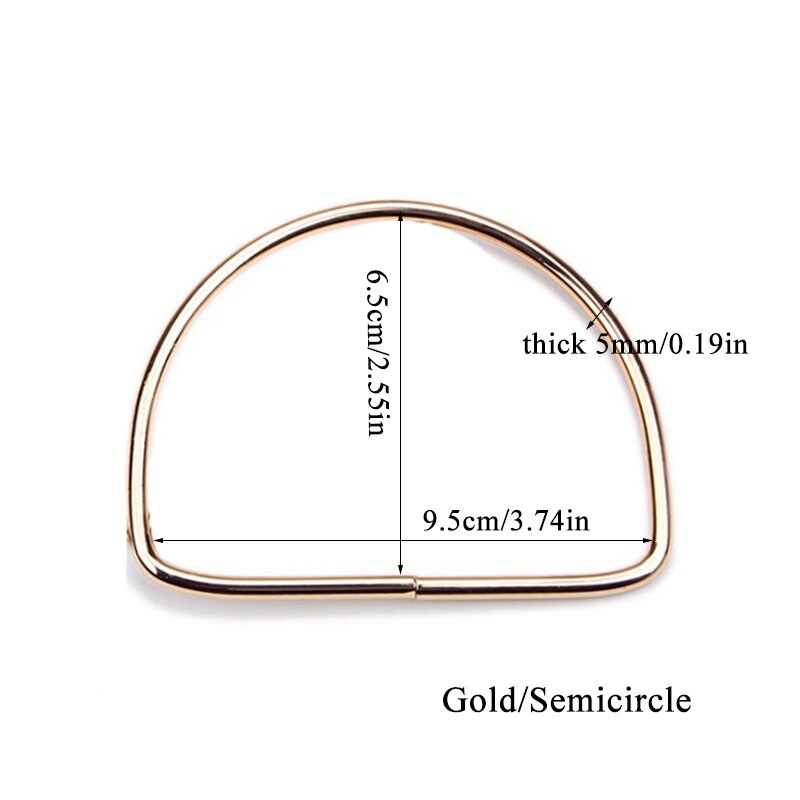 DIY bandoleras Obag Handles Oreja de Gato asa de bolsa de Metal para mujer, accesorios para bolsos, reemplazo para hacer bolsos, bolsos, montura para monedero: gold semicircle