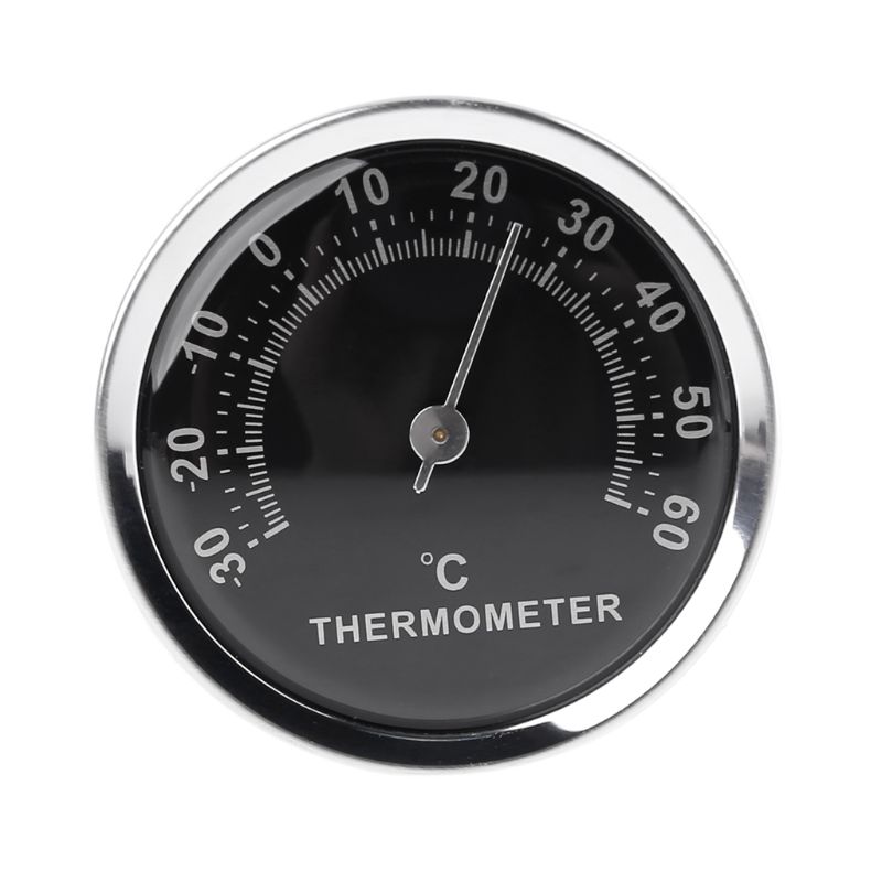 Mini 58mm coche medidor de temperatura termometro aleación de aluminio Metal analógico terómetro con pegatina de doble cara