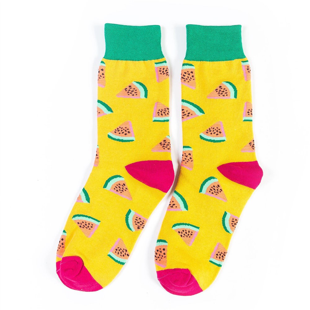 Drôle volcanique Chili Pizza Hamburger frites à motifs hommes heureux coton chaussettes affaires hip hop sport harajuku équipage: 15
