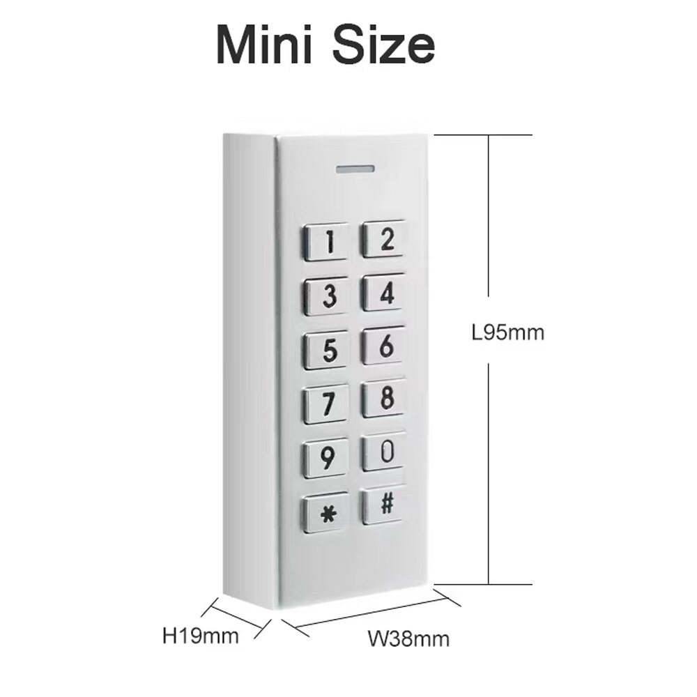 Mini smallest 1000 user Pin password Waterproof IP66 Door Lock opener Access Controller Keypad Door Entry access control reader