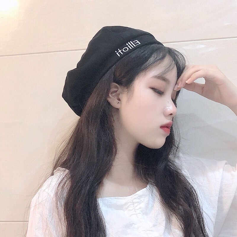 Koreansk version av harajuku broderade bokstav basker barn höst vinter retro bomull student anis pumpa målare hatt