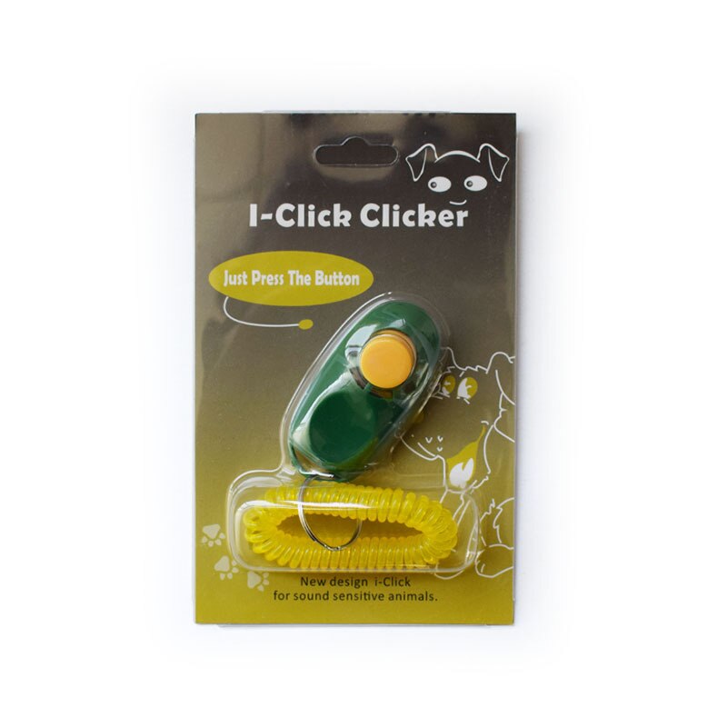 1PC Portable Pet Clicker Whistle Training Guide Wrist Band Delicate Pets Dog Cat Button Trainer Pet Dog Supplies: green
