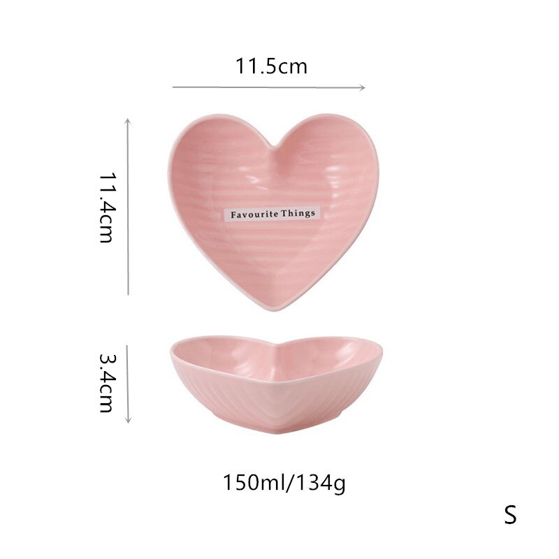 Jo life hjerteform skål valentinsdag romantisk keramisk dessert salat fad køkken ovn bordservice kage mad skål: Lyserød s
