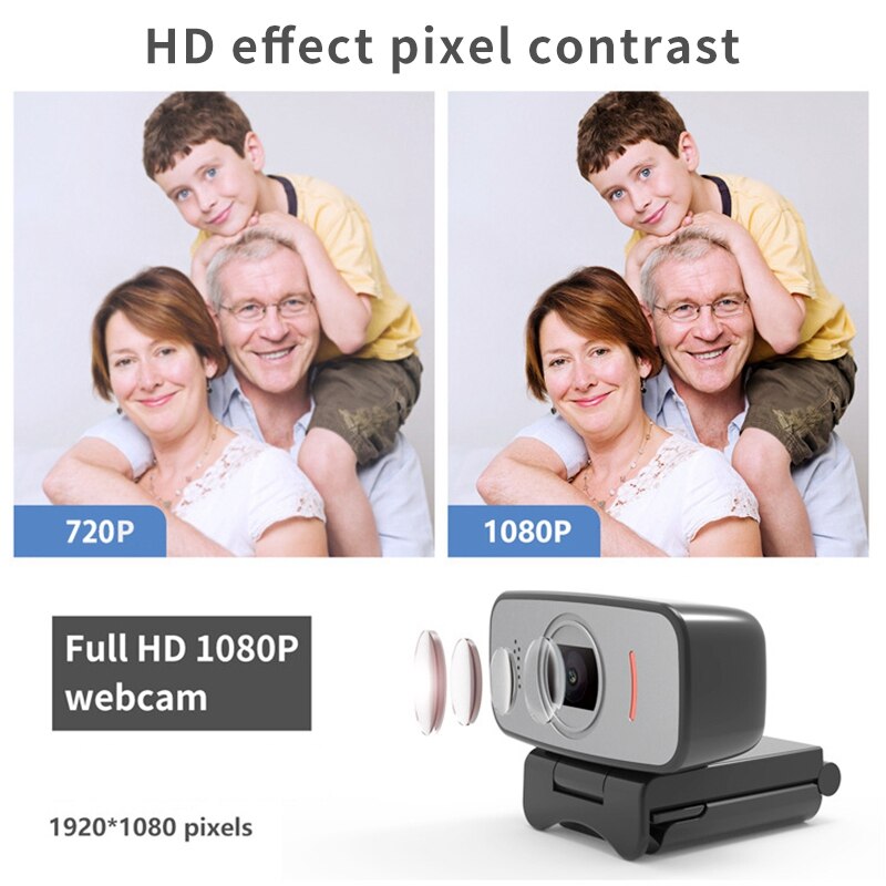Full HD 1080P Webcam Video Calling 1920X1080 Pwith Built-in HD Mic USB Plug Web Camera for Computer