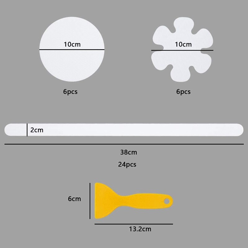 Praktyczne 36 sztuk antypoślizgowe naklejki robić wanien antypoślizgowe naklejki paski bezpieczeństwa robić kąpieli przezroczyste samoprzylepne paski antypoślizgowe