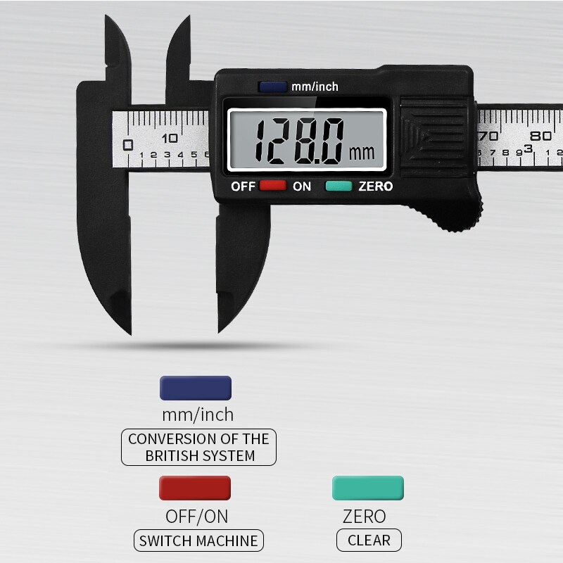 Lcd-scherm Digitale Schuifmaat Inch En Millimeter Conversie Meten Micrometer Remklauw Nauwkeurige Readinig